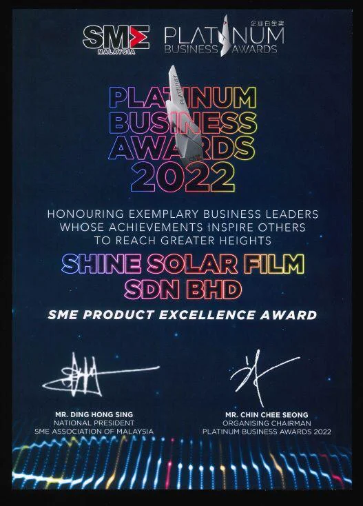 SME Platinum Business Awards — SME Product Excellence Award