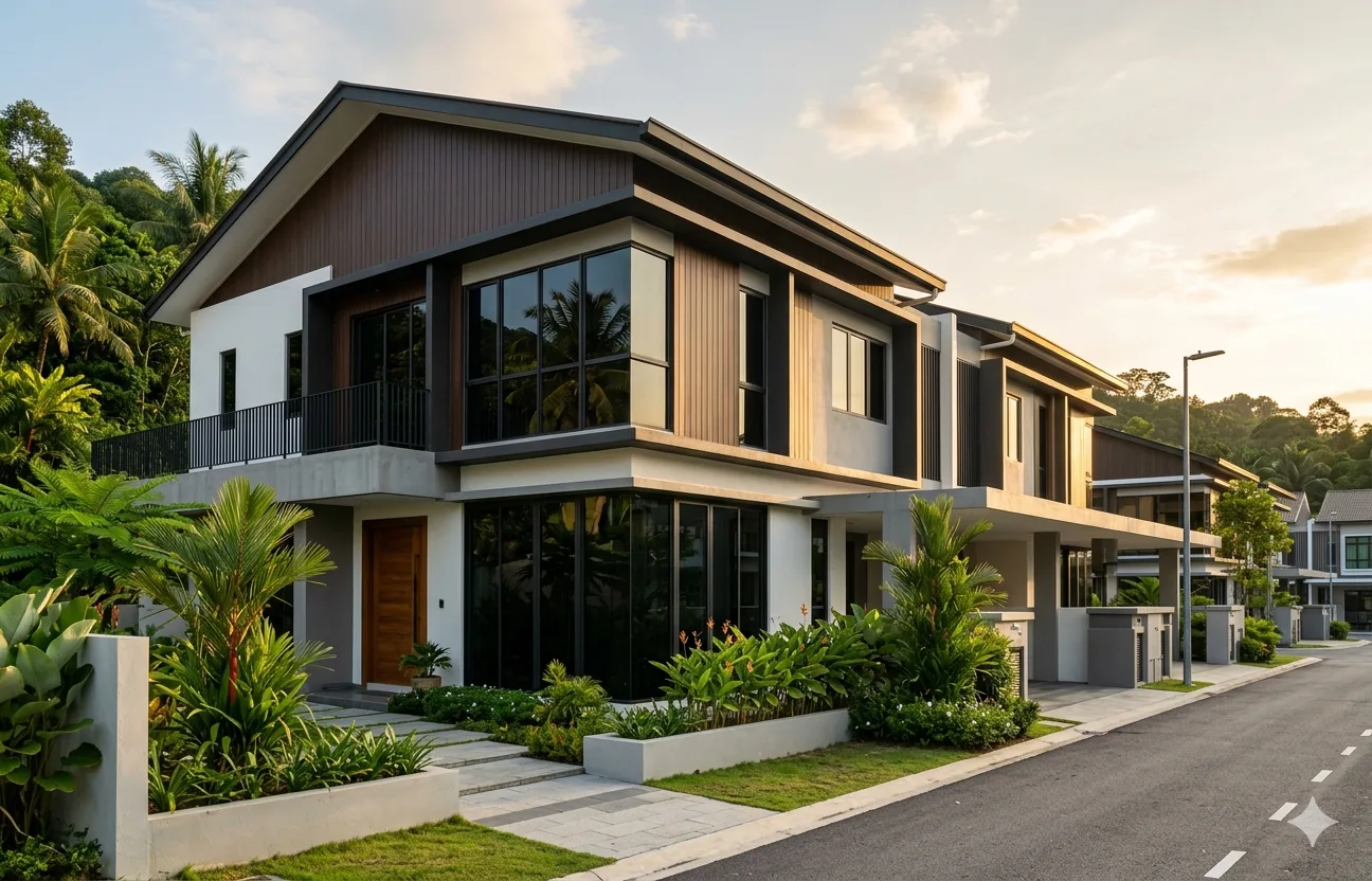 Residential window tinting on a modern home